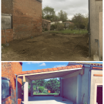 Avant et après la construction d'un carport. Un chantier de BBC Aquitaine.