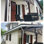 Avant et après l'intervention de BBC Aquitaine, lors d'un chantier de couverture d'une maison individuelle en aquitaine.