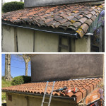 Une toiture avant et après l'intervention de BBC Aquitaine en Gironde.
